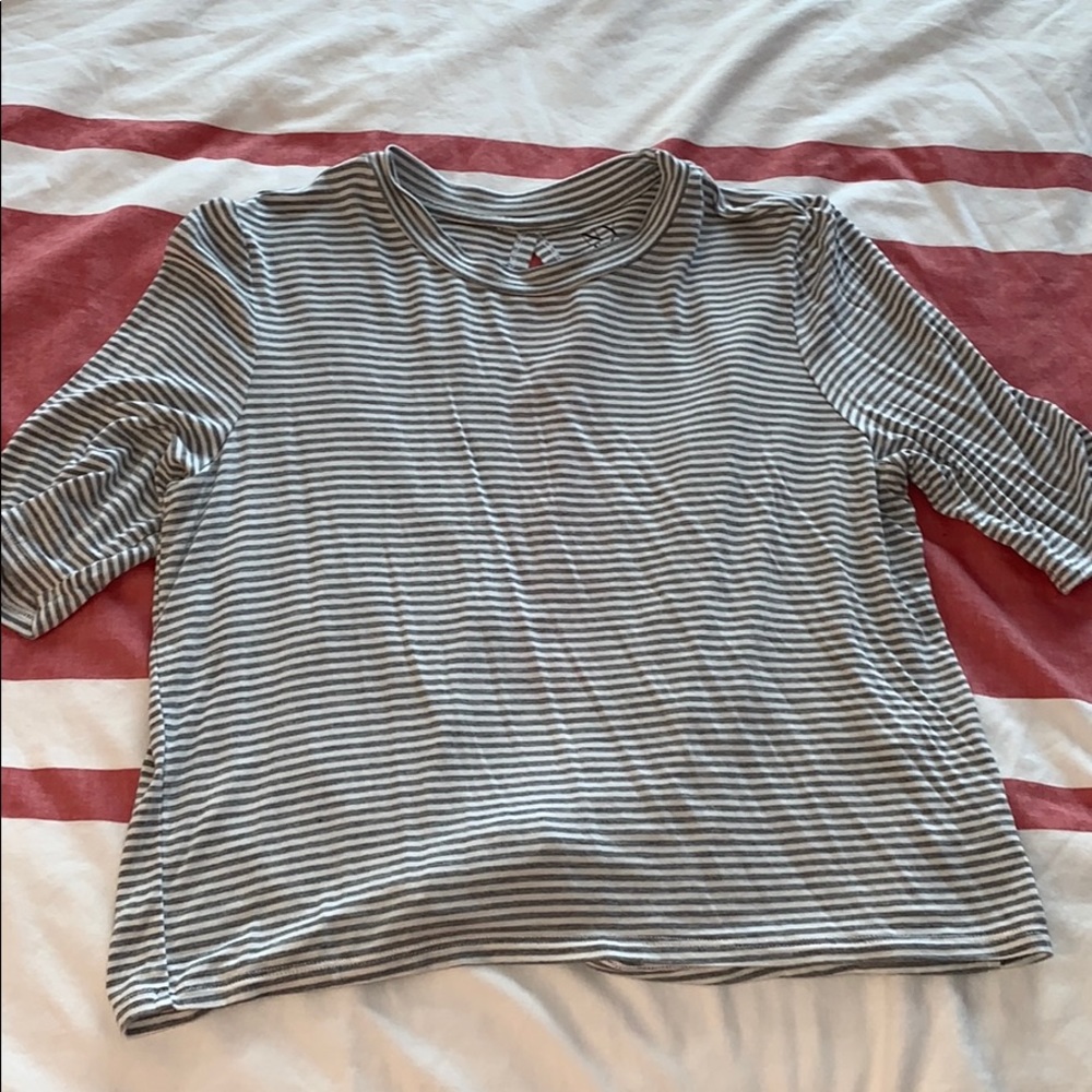 Open back striped shirt